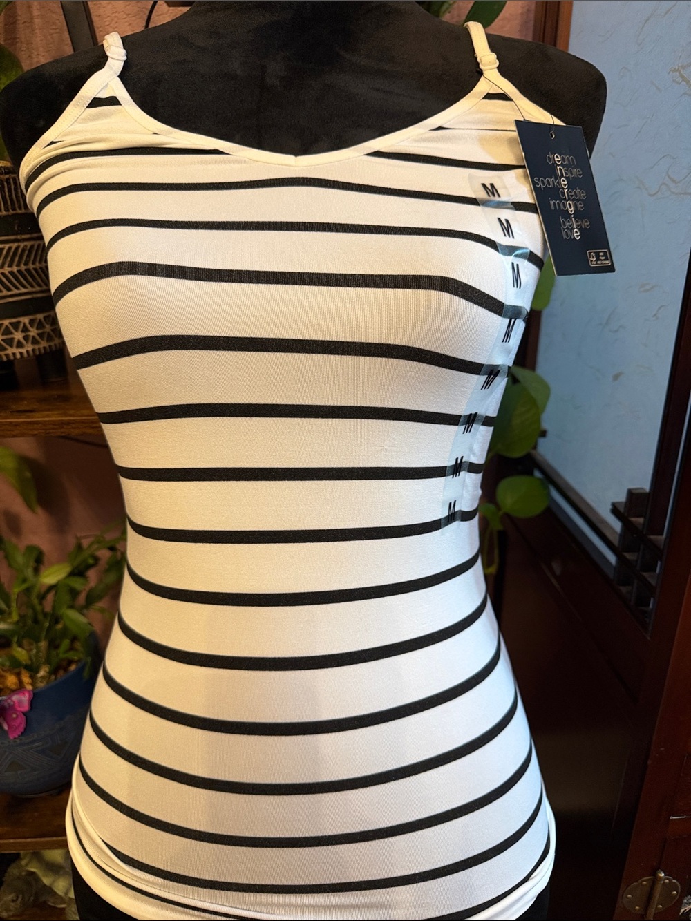 Stripes & Solid Color Fitted Cami tank tops by Energie